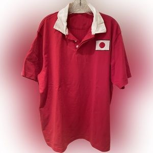 Men’s Japan rugby solid red short sleeve shirt